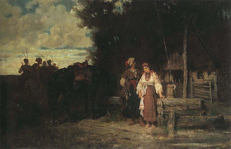 jozef brandt Farewell oil painting picture